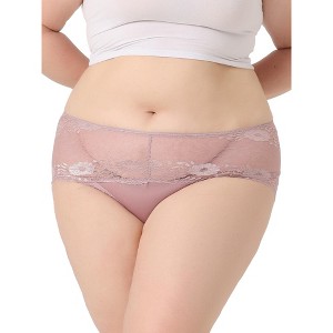 Agnes Orinda Women's Soft Semi-sheer High Waisted Floral Lace Underwear 3 Pcs - 1 of 4