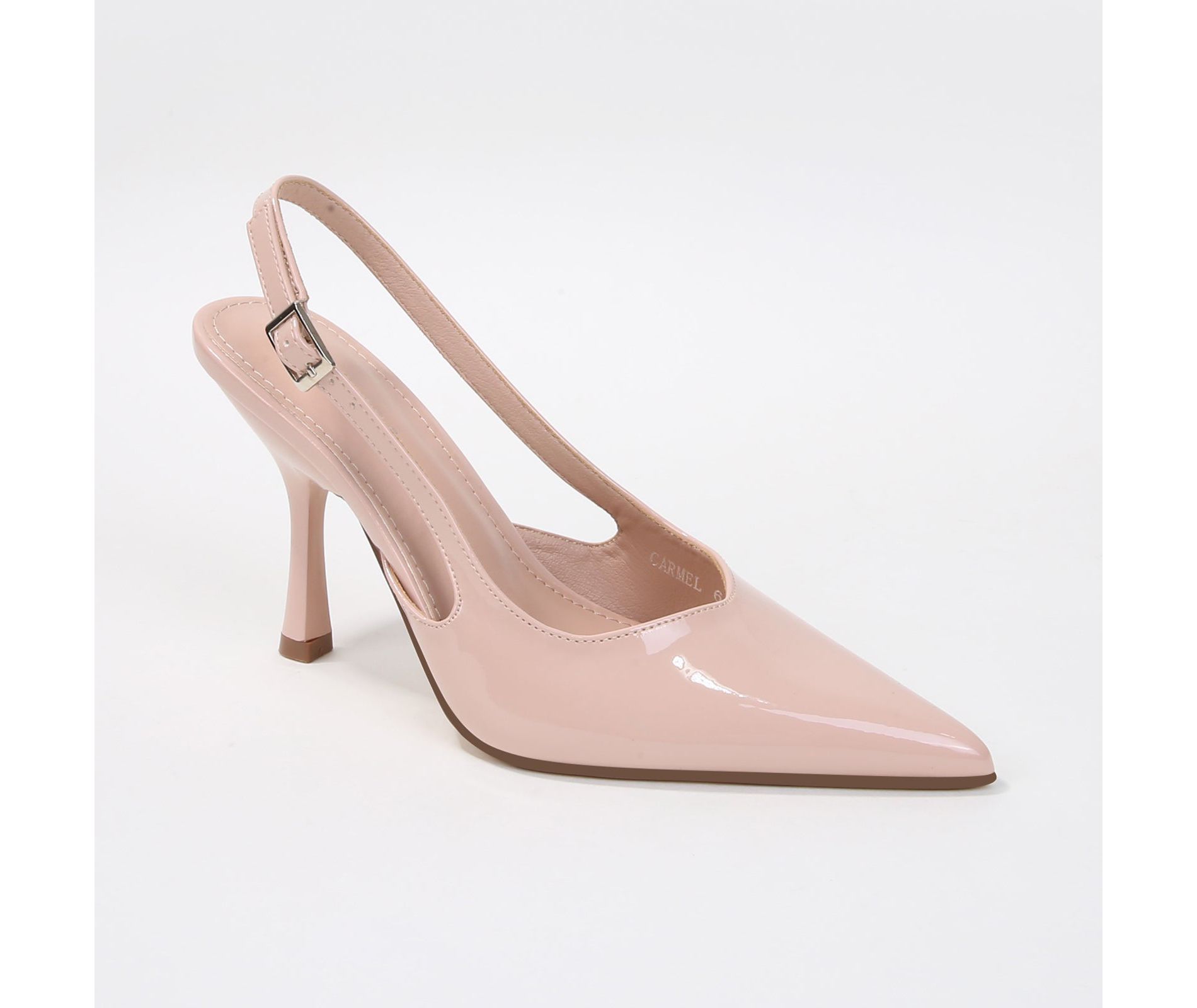 Berness Women's Carmel Patent Pointed Toe Stiletto Slingback Heels