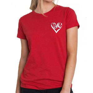 LA Pop Art Script Heart - Women's Premium Blend Word Art T-Shirt - 1 of 4