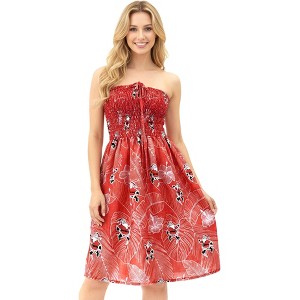 HAPPY BAY Womens Beach A line Slit Smocked Mini Dress Tube Top Evening  Short Strapless Casual Christmas Tree Dress for Women L-XL Red : Target