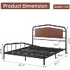 Metal Bed Frame with Wooden Headboard & Footboard, Heavy-Duty Platform, Noise-Free, No Box Spring Needed, Easy Assembly, Black - 2 of 4