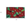 HomeRoots 18" X 30" Red and Green Coir Poinsettia Outdoor Christmas Door Mat - 3 of 4