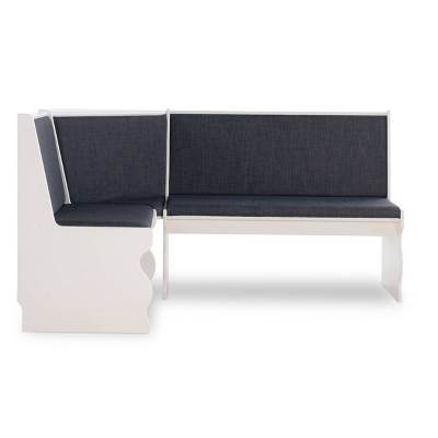 Sasha 3-Piece Charcoal and White Breakfast Nook Dining Set