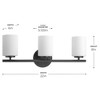 Progress Lighting Replay Collection 3-Light Bath Vanity in Textured Black, Porcelain Material, Up/Down Mounting, Shade Included - 4 of 4
