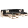 vidaXL Garden Sofa Set Natural wood Solid pine wood (untreated) Large - Natural pine No Cushion - 2 of 4