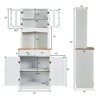 Costway Buffet Hutch Kitchen Storage Cabinet w/ Microwave Stand Storage Shelves - 3 of 4