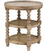 Vynxaria Rustic Round 3-Tiered Side Table, Natural Brown Finish, 23.5" x 25"H - 4 of 4