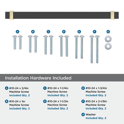 12-Inch Brushed Matte Black and Golden Champagne Appliance Pull