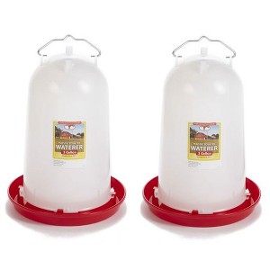 Little Giant Extra Large 3-Gallon Capacity Heavy-Duty Plastic Gravity Fed Poultry Waterer System (2 Pack) - 1 of 4