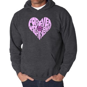 LA Pop Art Forever In Our Hearts - Men's Word Art Hooded Sweatshirt - 1 of 4