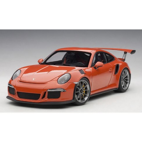 Porsche 911 991 Gt3 Rs Lava Orange With Dark Grey Wheels 1 18 Model Car By Autoart