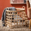 Sullivans 18" & 13.5" Open Weave Shapely Baskets Set of 2, Natural - 3 of 4