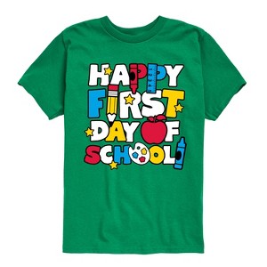 Boys' - Instant Message - Happy First Day Of School Short Sleeve Graphic T-Shirt - 1 of 4