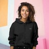 Dalix Butterfly Embroidered Fleece Cropped Hoodie Pullover Relaxed Fit Womens - 3 of 4