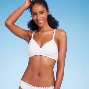 Women's Underwire Ruffle Trim Bikini Top - Shade & Shore™ White