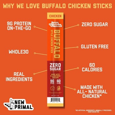 The New Primal Buffalo Style Chicken Meat Sticks - 1oz