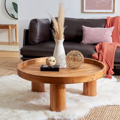 Meek 3 Leg Round Coffee Table - Natural - Safavieh