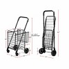 Costway Folding Shopping Cart Jumbo Basket Rolling Utility Trolley Adjustable Handle New - 2 of 4