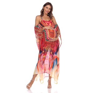 Maternity Plus Size Sheer Maxi Caftan - White Mark - 1 of 4