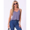 cheibear Women's Basic V Neck Sleeveless Camisoles Spaghetti Strap Tank Pajama Tops - 2 of 4