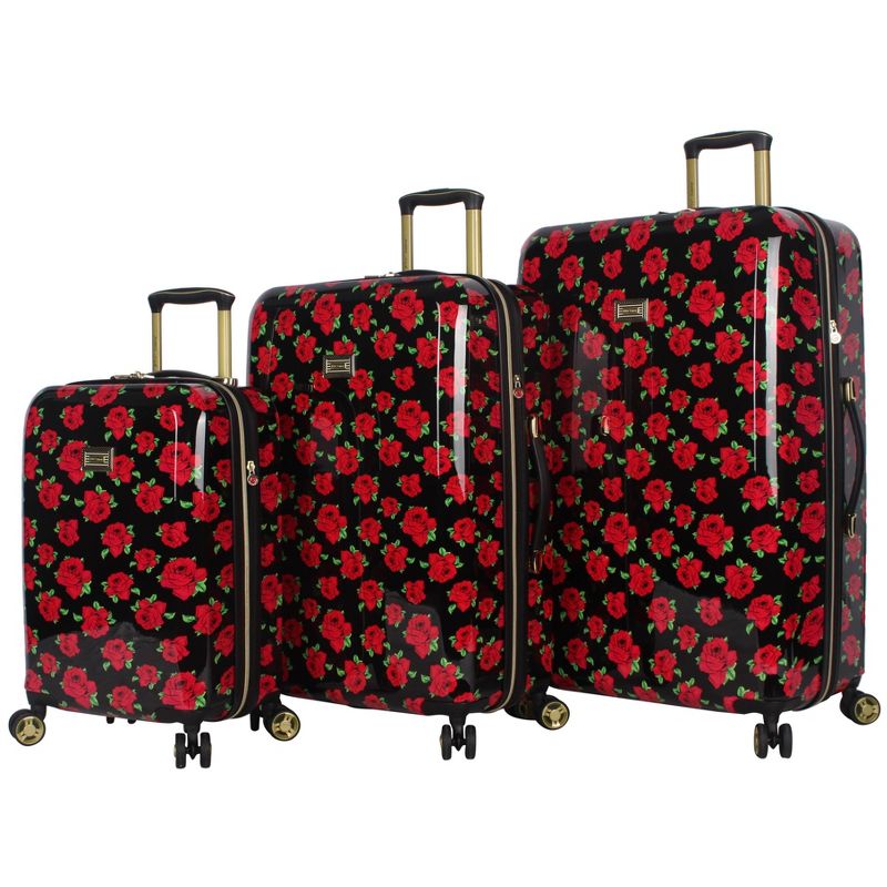 Betsey Johnson 3pc Expandable Hardside Spinner Suitcase Set, 1 of 7