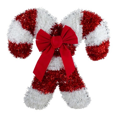 Northlight 19 -inch Tinsel Candy Cane Christmas Window Decoration ...