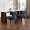 Lyngins Modern Set of 2 Armless Dining Chair, Farmhouse Linen-Upholstered Accent Chair with Rubberwood Legs, Versatile Kitchen Chair for Home - 3 of 4