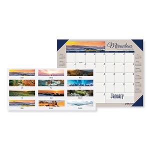 Earthscapes Recycled Monthly Desk Pad Calendar, Motivational Photos, 22 x 17, Blue Binding/Corners, 12-Month (Jan-Dec): 2025 - 1 of 3