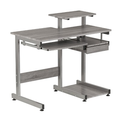 Complete Computer Workstation Desk Gray - Techni Mobili