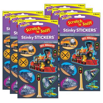 TREND Terrific Trains/Licorice Mixed Shapes Stinky Stickers®, 40 Per Pack, 6 Packs