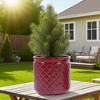 Wooakway 15" Dia Outdoor Indoor Ceramic Planter Pot Decorative Planter with Drainage Hole Patio Flower Pot - 3 of 4