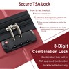 Lyngins Expandable 28 Inch ABS Hard Shell Luggage, Checked Suitcase/Away Luggage, TSA Approved 3-Dial Lock, Quiet Double Universal Wheels - 3 of 4