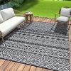 Camping Rug for Balcony Washable Easy-Clean Non-Slip Carpet Modern Boho Plastic Carpet Stain-Resistant RV Area Rug for Patio Picnic Beach - 3 of 4