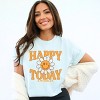 Simply Sage Market S.W.Smiley Happy Today Flower Garment Dyed Tee - 2 of 4