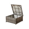 4 Pieces Wide Outdoor Rattan Sectional Sofa with Cushions - Small Patio Wicker Furniture,PE Rattan Sectional Sofa Set with,Tempered Glass Desktop - 2 of 4