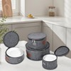 Orieon 5-Pc China Storage Containers Set, Felt Mug & Plate Organizer for Cups, Bowls, Dishes, Gray. - 2 of 4