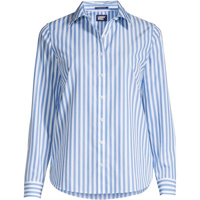 Lands' End Women's Wrinkle Free No Iron Button Front Shirt - 2 ...