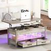 Snynuxx Lift Top Coffee Table with LED, 3-in-1 Multifunctional Coffee Table with Drawers and Hidden Compartments - 2 of 4
