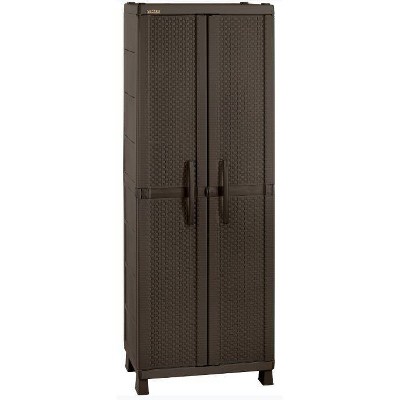 Resin Wicker Utility Cabinet Brown - Inval : Target