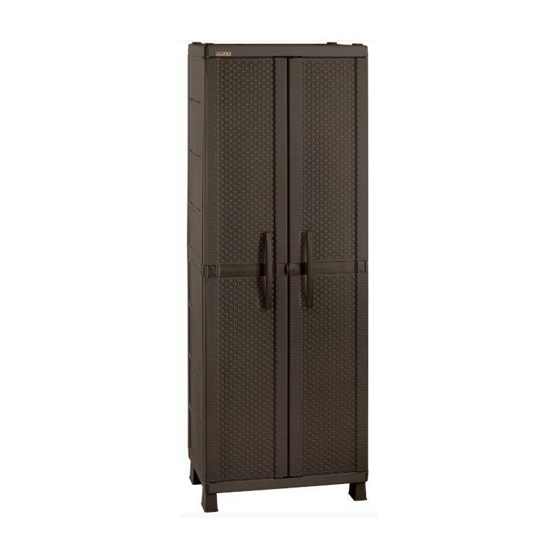 Resin Wicker Utility Cabinet Brown - Inval, 1 of 7