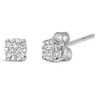 Silver 1/10 Cttw Round Lab Grown Diamond Miracle-Set Stud Earrings - 4 of 4