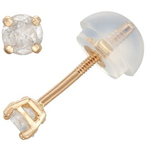 Junior Jewels 14K Gold Children's .2 Cttw Diamond Stud Earrings - 1 of 3