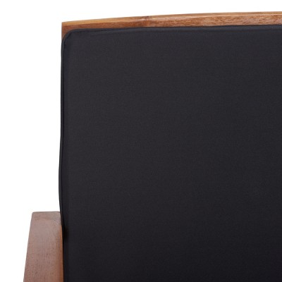 Fontana Natural Acacia Wood 4-Piece Outdoor Set with Black Cushions