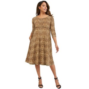 Jessica London Stretch Knit Three-Quarter Sleeve T-Shirt Dress - 1 of 4