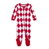 Leveret Matching Family Christmas Pajamas Red and White Argyle - image 2 of 4