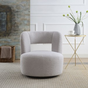 NicBex Swivel Barrel Chair, Comfy Round Accent Chair with Upholstered Performance Fabric for Living Room, Bedroom - 1 of 4