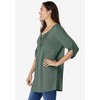 Woman Within Plus Size 7-Day Three-Quarter Sleeve Pintucked Henley Tunic - 4 of 4
