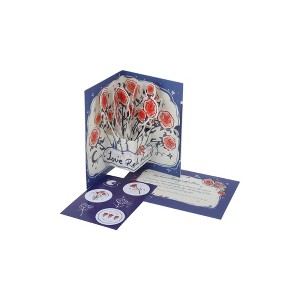 Unique Bargains Greeting Card Rose Series Bouquets Paper 6.3"x4.3"x0.4" 1 Pc - 1 of 4