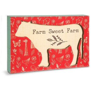 Pavilion Gift Company - Farm Sweet Farm - 7" x 4.5" Plaque - Wall Sign Panels - 1 of 4