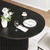 Wooakway 30"H Fashion Wooden Table Suitable for Kitchen Conference and Gaming Use with Double Pedestal Black/Walnut/Natural Wood - 3 of 4